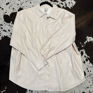 A New Day Faux Leather Button Up